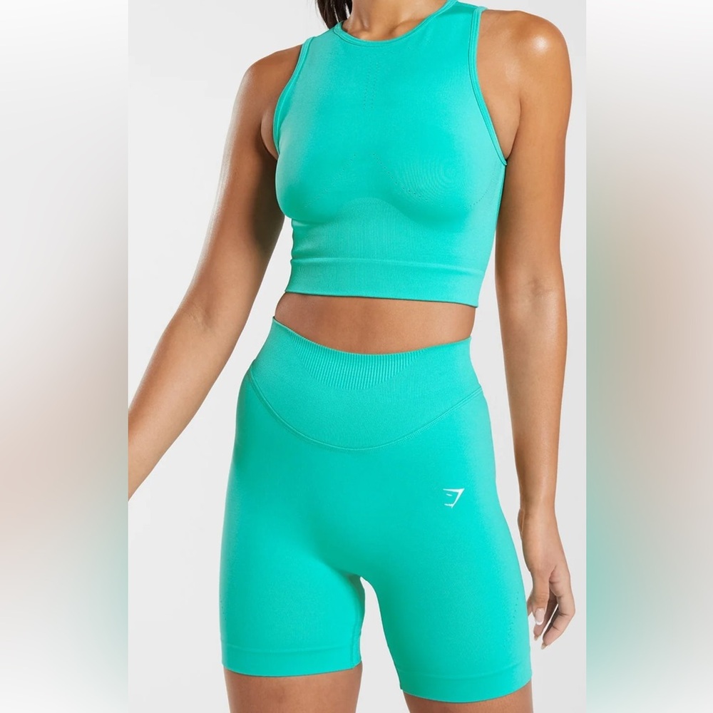 Gymshark Sweat Seamless Workout Set-Paradise Blue